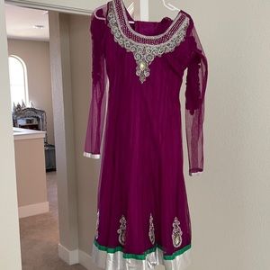 Purple anarkali outfit
